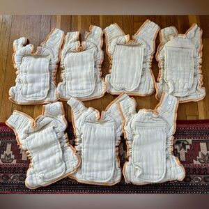 Cloth-Eez Workhorse fitted diaper w/snap closure, unbleached organic cotton.